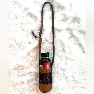 Leather Water Bottle Holder adjustable Strap